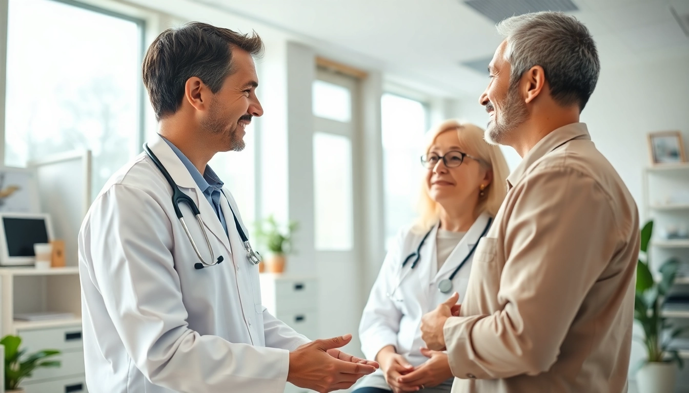 YourGP healthcare provider offering personalized care to a patient in a welcoming clinic environment.