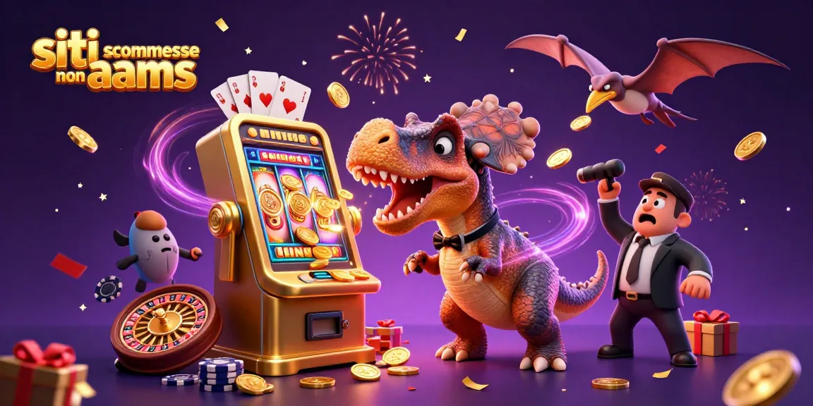 La scena dinamica dei siti scommesse non AAMS con personaggi cartoon e eventi festivi al casinò