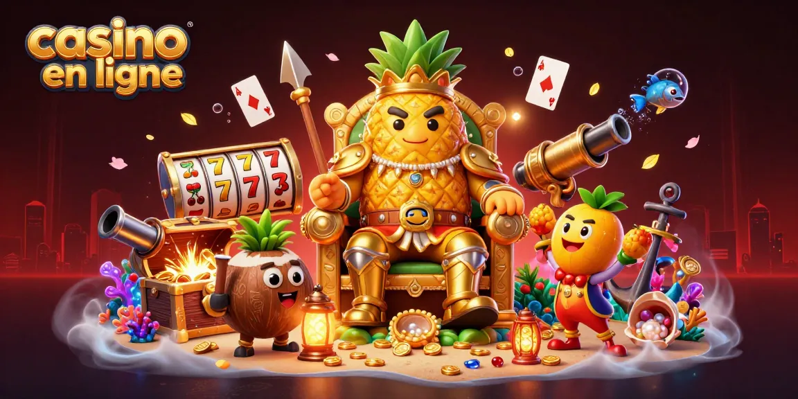 Jouez au casino en ligne avec des éléments colorés dans une illustration captivante de casino.