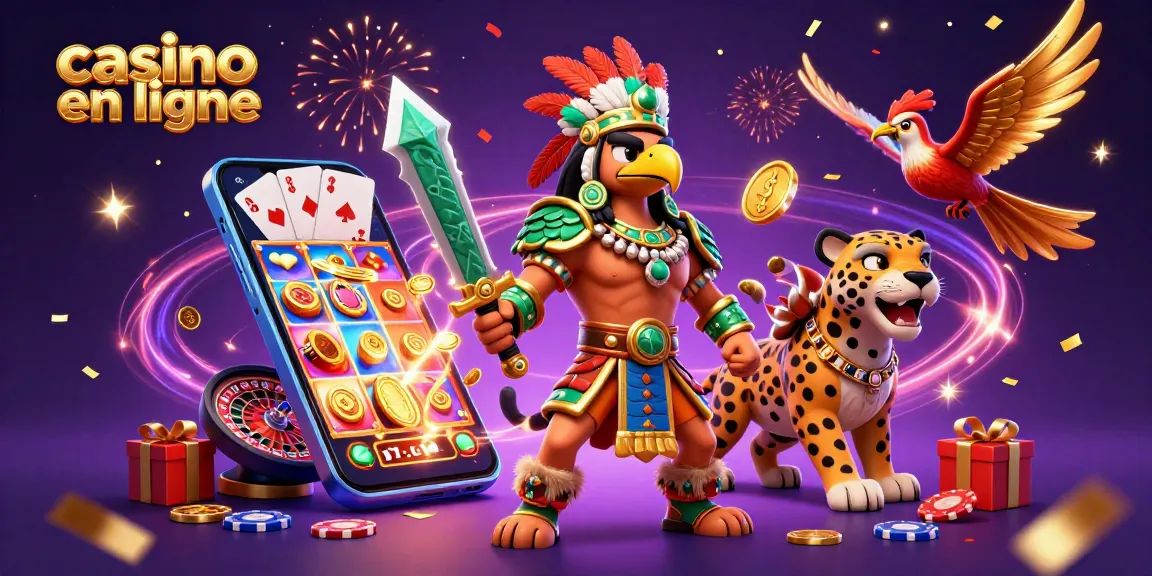 Plongez dans une aventure casino en ligne avec des guerriers azteques dynamiques et des éléments de jeu captivants.