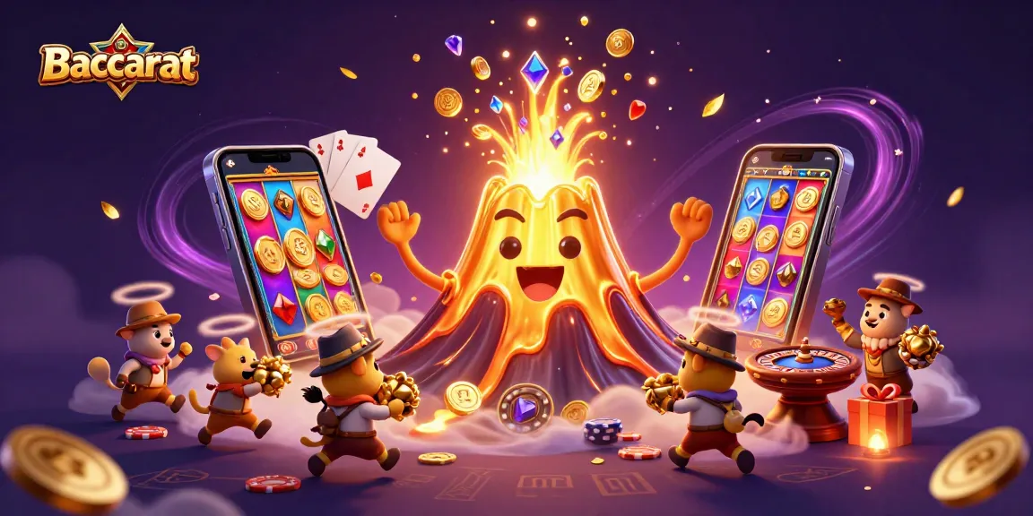 Baccarat strategies come to life in this vibrant 3D casino scene filled with treasure.