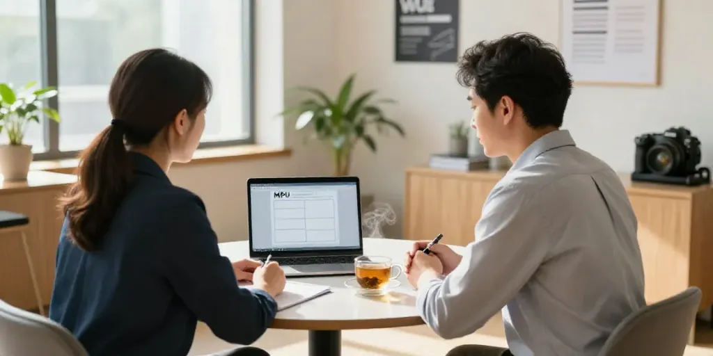 Engaging MPU beratung hannover session between psychologist and client in a calming office.