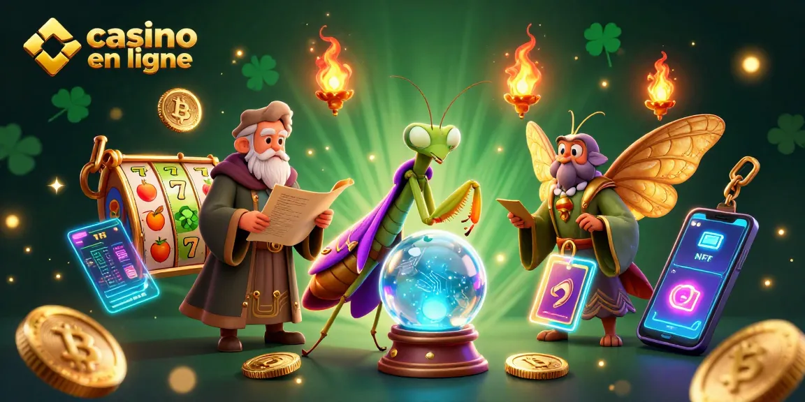 Jouer à un casino en ligne avec une grenouille et une mite dans un décor mystique et des éléments de jeu variés.