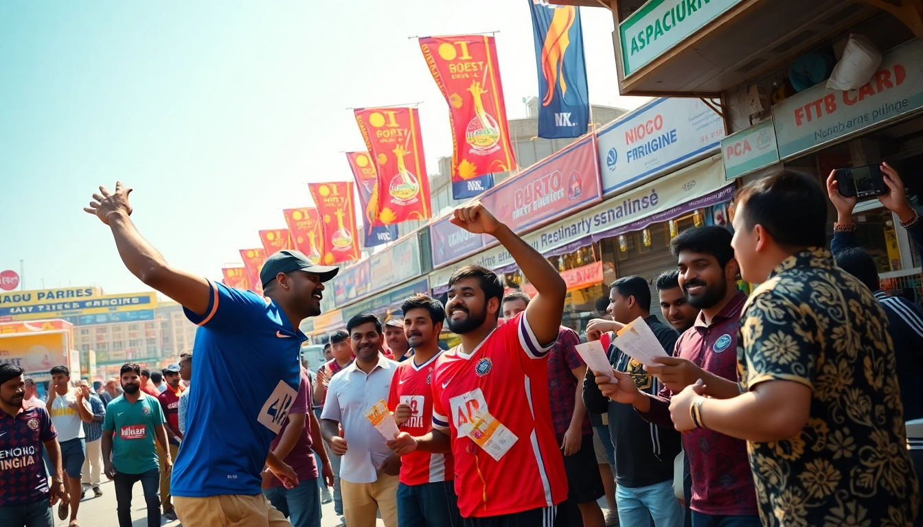 Engaging scene of sports betting in India showcasing excitement and energy in a market environment.