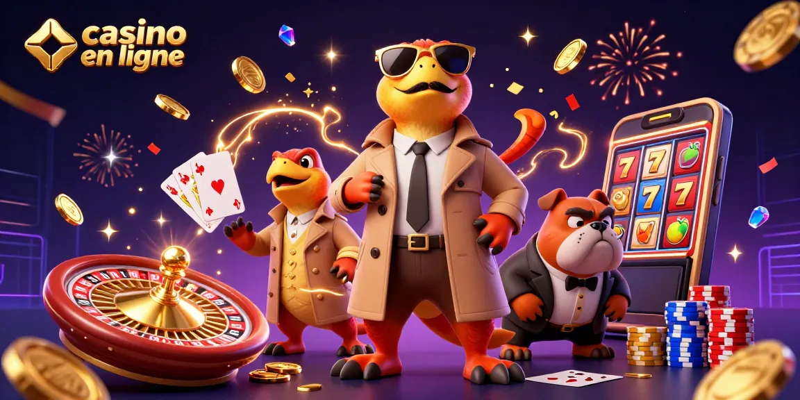 Les raptors déguisés en humain entrent dans un casino en ligne, attirés par les pièces et les jeux.