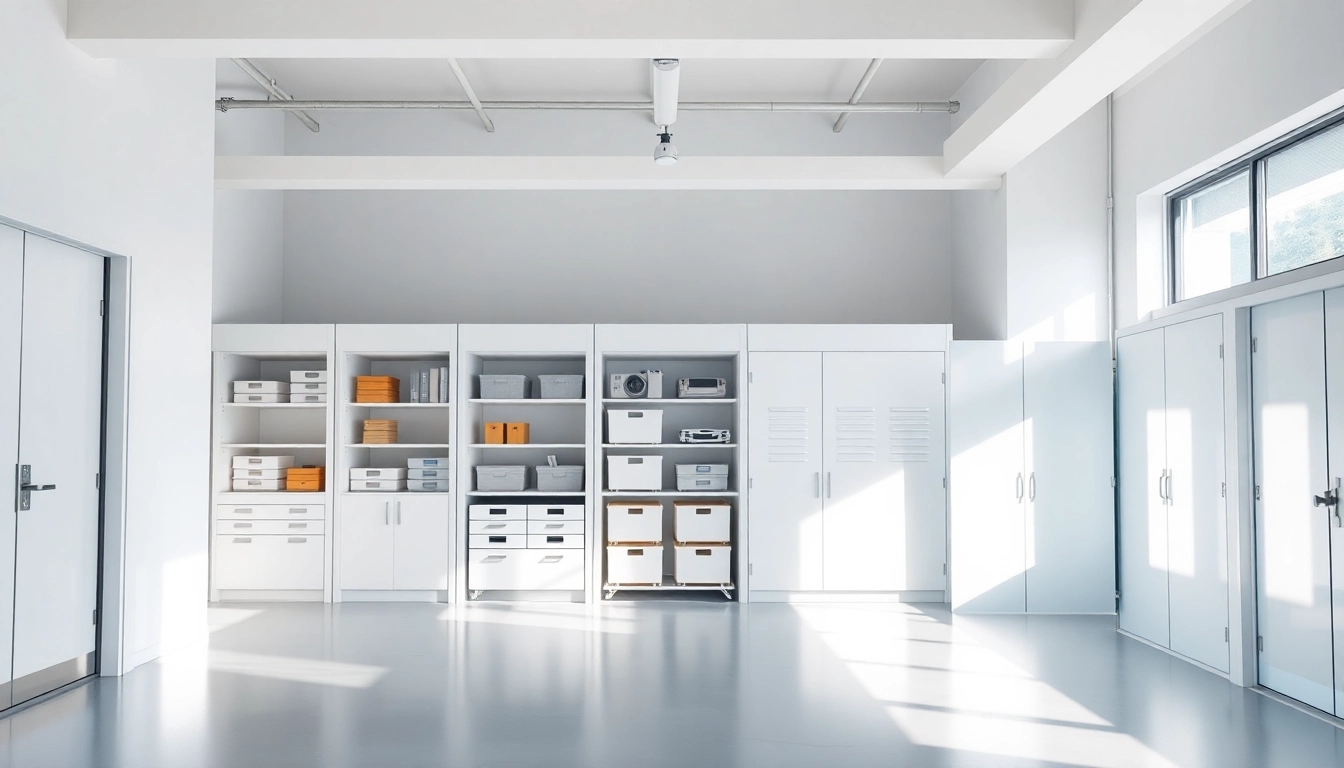 Discover organized self storage units in a spacious, well-lit facility, emphasizing efficiency.