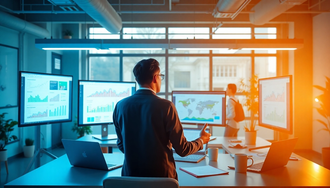 Analyze Content Gap Analysis with a digital marketer at a modern office setup.