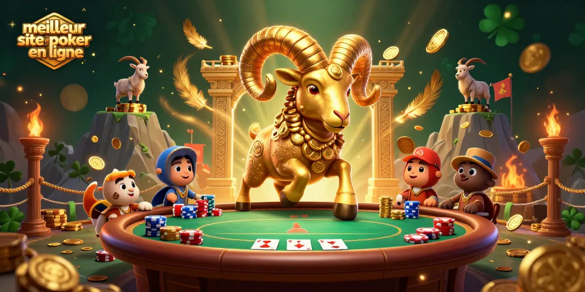 Jouez sur le meilleur site de poker en ligne avec des jetons dorés et des cartes à jouer dans un environnement dynamique.
