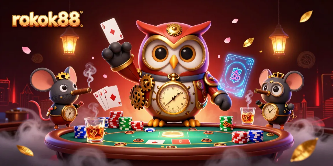 Experience the thrilling gameplay at rokok88 with vibrant casino elements and a captivating atmosphere.