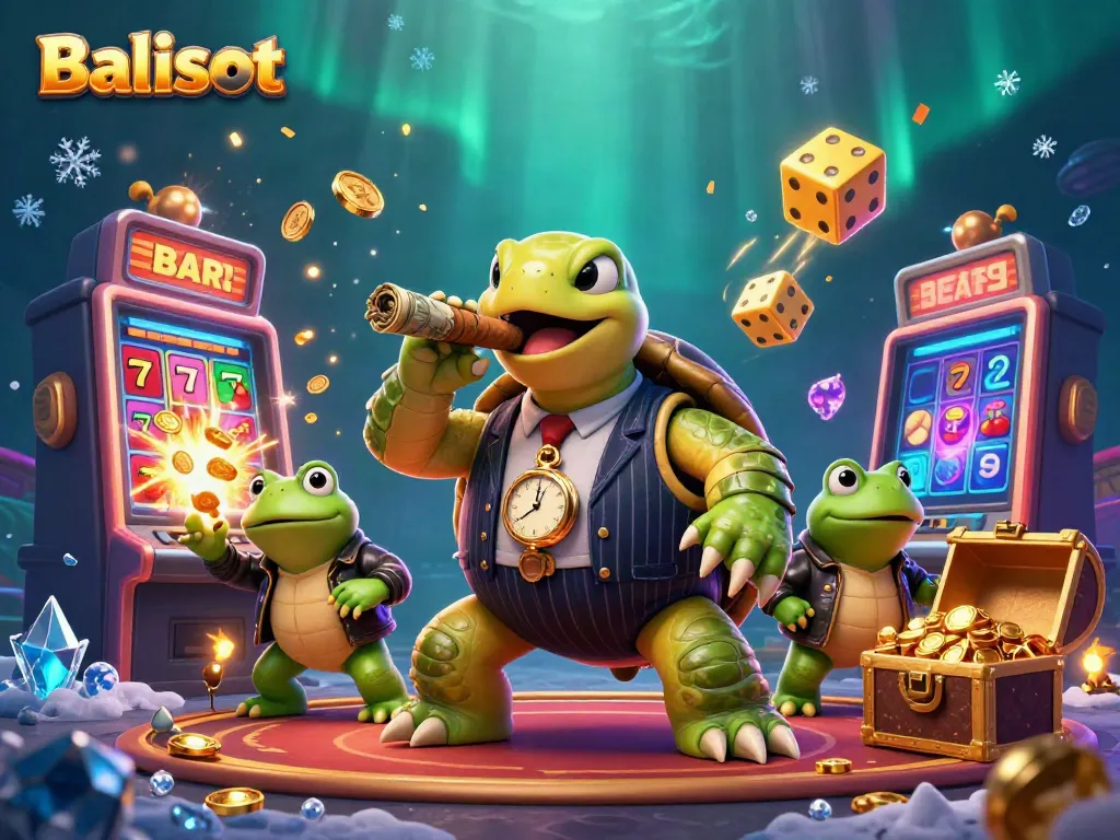 Experience Balislot's thrilling jackpot moments with a dynamic casino scene and vibrant characters.