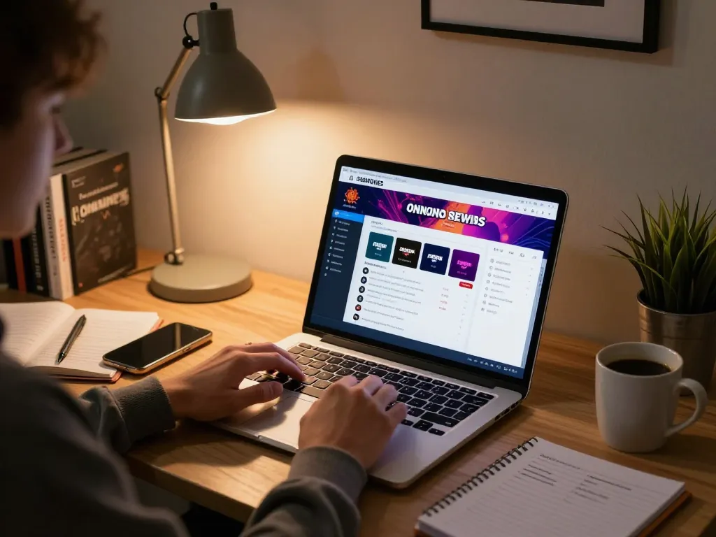 Engaging with hidden wiki online casino interface from a cozy workspace during a relaxing evening