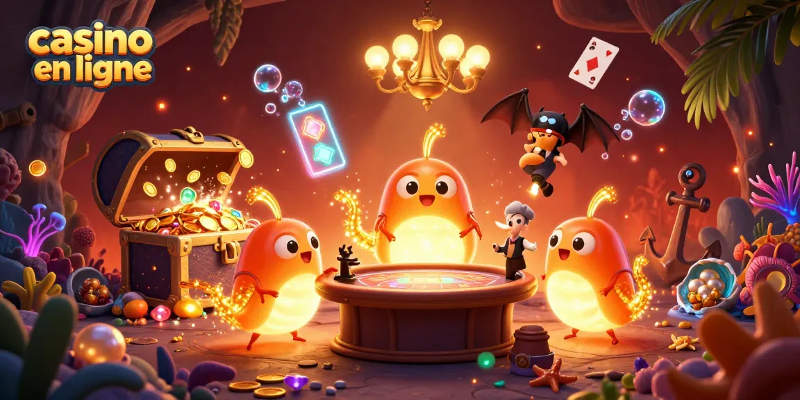 Profitez d'une expérience de jeu immersive avec le casino en ligne dans cette illustration captivante.