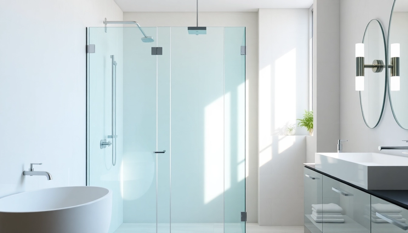 Showcasing elegant shower screens semi frameless in a modern bathroom with soft lighting and sleek design.