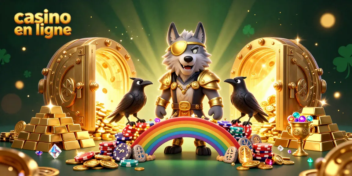 Jouez au casino en ligne avec Odin et ses corbeaux, entourés de trésors scintillants.