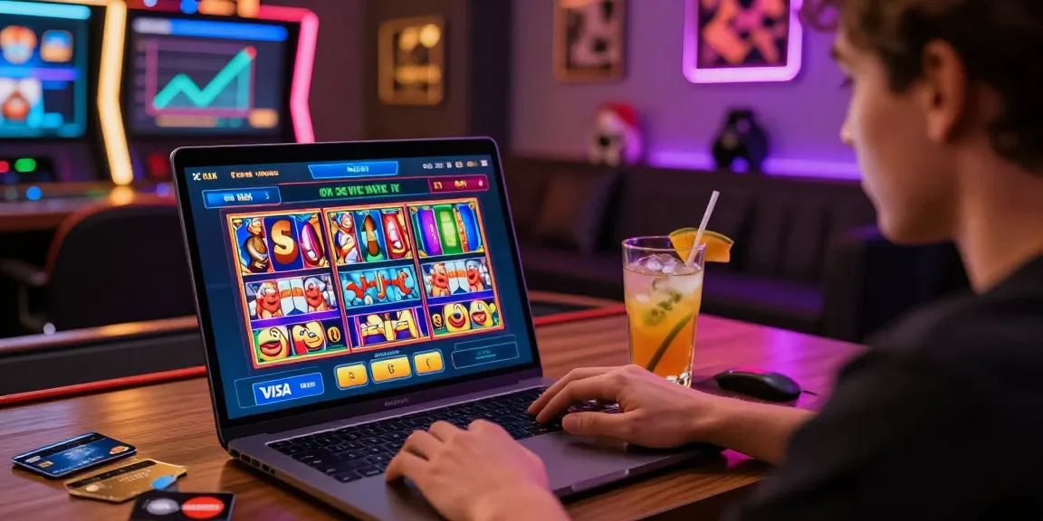 Player enjoying gaming experience at best credit card casinos with Visa and Mastercard options.