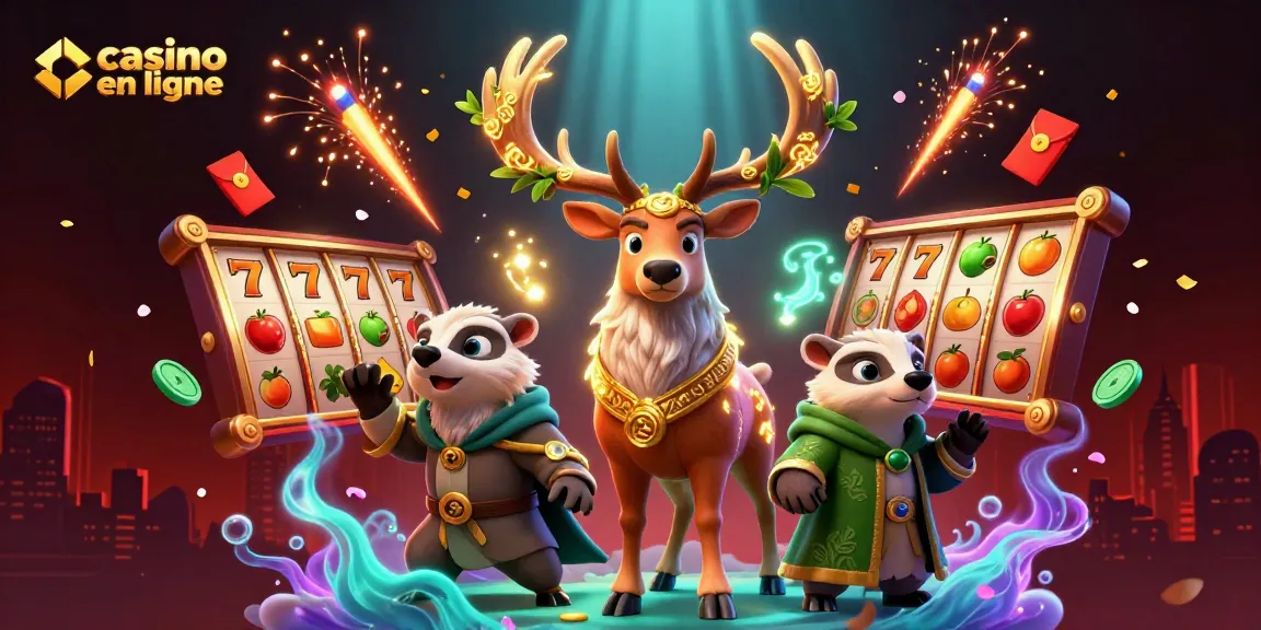 Jouez au casino en ligne avec une ambiance immersive et des éléments de jeu dynamiques dans cette illustration.