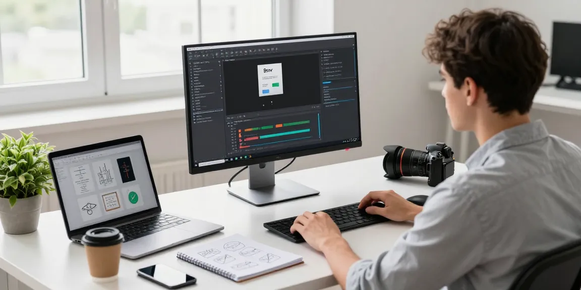 Developer utilizing 截图工具 in a modern workspace with bright, focused atmosphere.