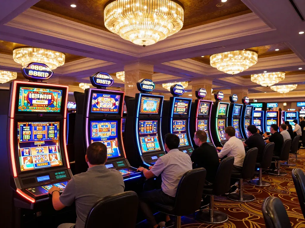 Players engaging in games at 888TOP casino, highlighting excitement and vibrant atmosphere