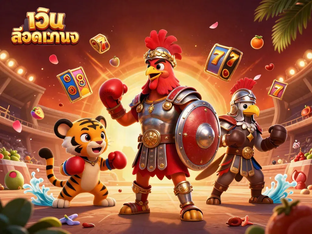 เล่นสล็อตเว็บตรงในรูปแบบ 3D กับไก่กลาดิเอเตอร์ในสนามประลอง