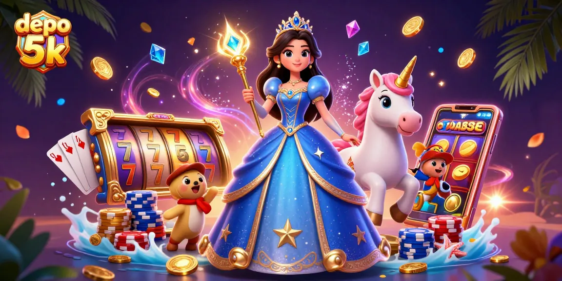 Experience thrilling wins with depo 5k as the vibrant casino scene dazzles with slot reels and sparkling gems.