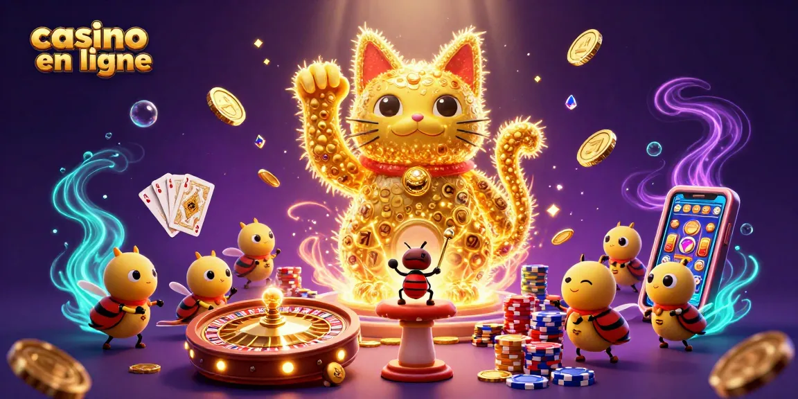 Initiez-vous au casino en ligne avec des feux follets chanceux et des pièces dorées.