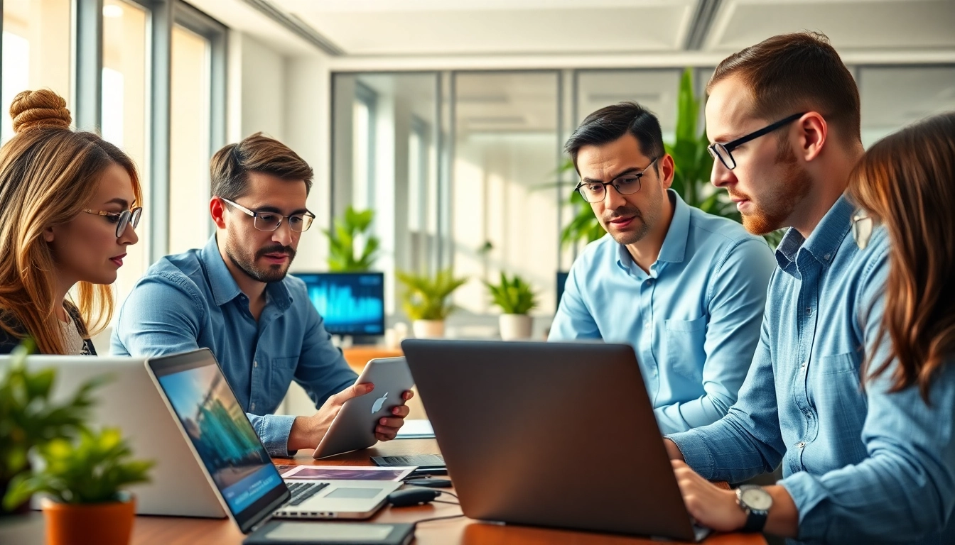 IT Managed Service Provider Saint Petersburg FL team collaborating in a modern office space.