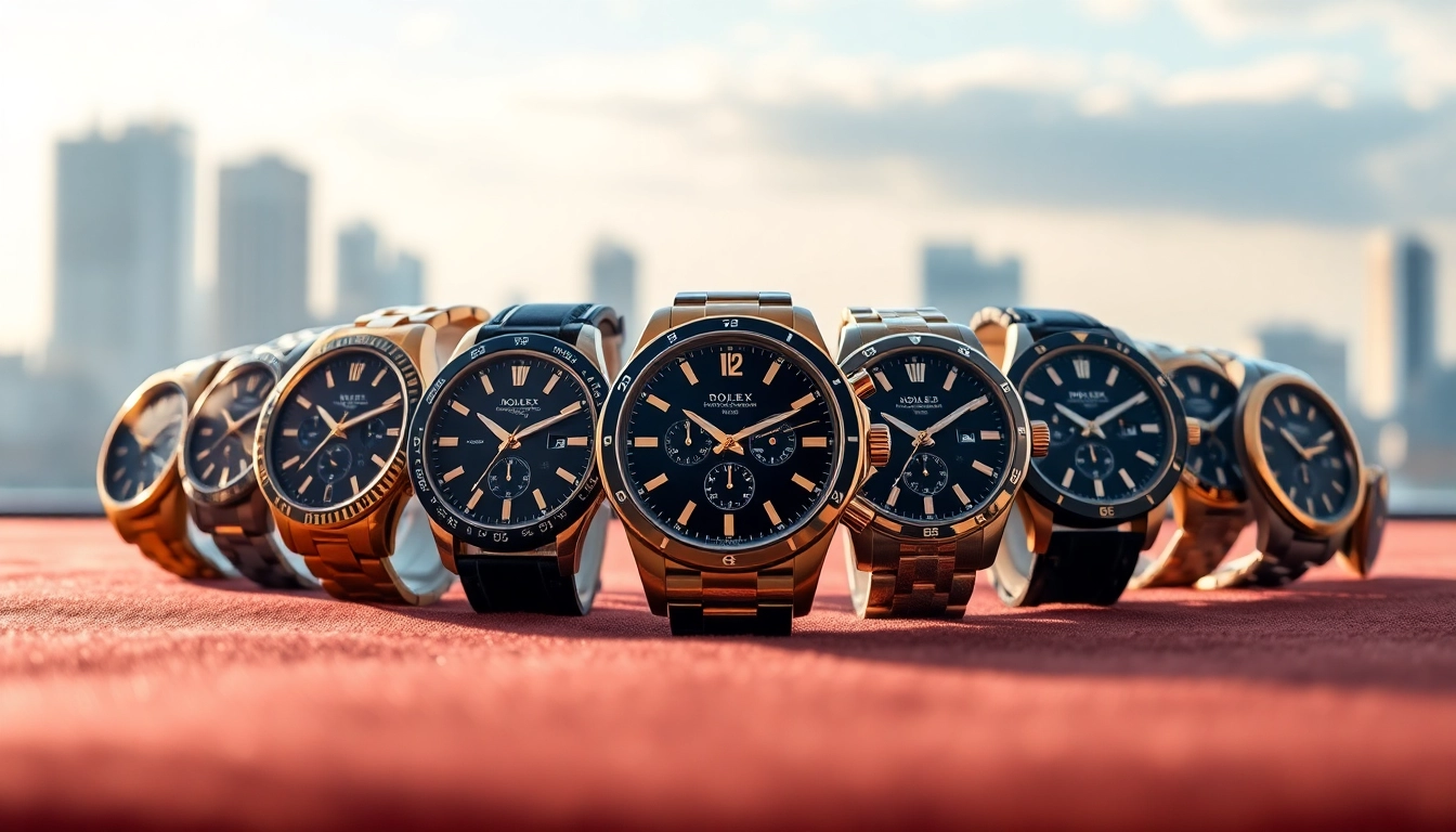 Admire the exquisite design of super clone watches showcased in an elegant display.