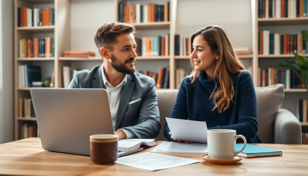 Engaging discussion about Life insurance policies in a warm office setting.