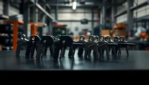 Showcase of forced reset trigger for sale on a sleek table, highlighting design and craftsmanship.