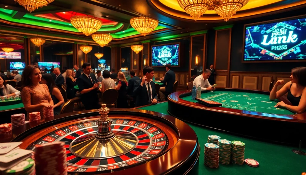 Experience luxurious gameplay with the ph22255 Link in a vibrant casino setting.
