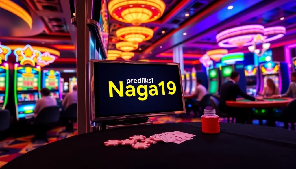 Winning strategies on prediksi Naga169 showcased in an exciting casino setting with vibrant slot machines.
