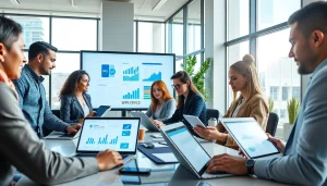 在现代办公室环境中使用 WPS下载 的协作专业人士