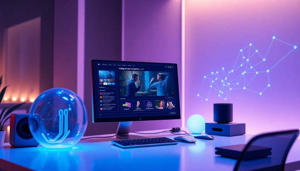 Digital workspace illustrating the innovative landscape of porn ai technology.