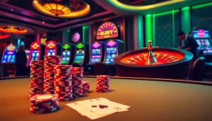 Experience the thrills of i9bet at a luxurious casino table with vibrant chips and cards.