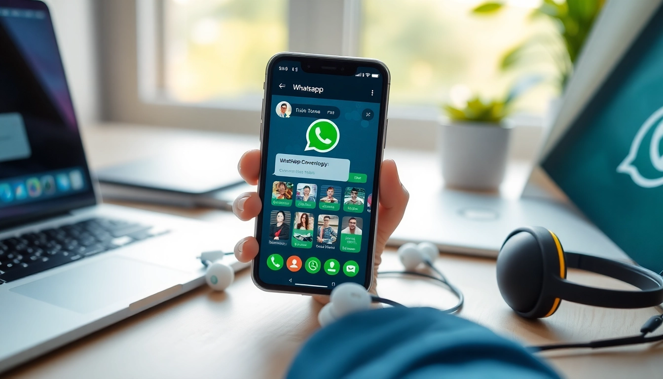 GB WhatsApp APK showcasing vibrant themes and customization on a smartphone