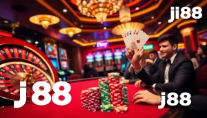 Experience the excitement of link vào j88 with players and vibrant games at a bustling casino.