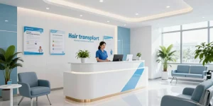 "Hair transplant turkey consultation in a modern health clinic, showcasing patient care and professional healthcare services."