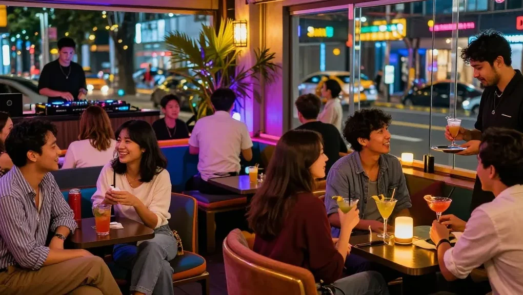 퀸알바와 함께하는 강남 유흥 알바의 활기찬 밤 풍경
